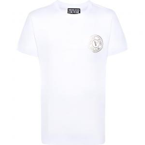 Футболка из хлопка с логотипом Couture VERSACE JEANS Белая