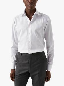 Хлопковая сорочка прямого кроя из твила Eton, White