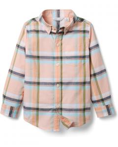 Рубашка Janie and Jack Madras Plaid Button-Down Shirt, цвет Multicolor