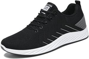 Мужские модные повседневные кроссовки с дышащей мягкой подошвой для прогулок и тренировок, легкие и удобные спортивные туфли, стильные нескользящие лоферы для повседневной носки Qacksv, черный