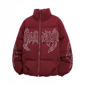 Пуховик Unisex Stand Collar Moderate Padded HUANQIU, maroon