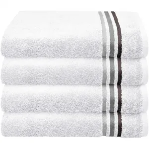 Полотенца Skyline Color из 100% хлопка с элегантной полосатой каймой MADE IN GREEN by OEKO-TEX Schiesser, белый