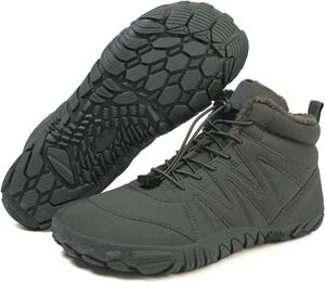 Женские и мужские ботинки с утеплителем из меха, зимние снежные ботинки, водонепроницаемые, с нескользящей подошвой на платформе, ботильоны с нулевым перепадом, широкие носки, кроссовки без шнурков, для улицы, походов и прогулок Wabkderpu, зеленый