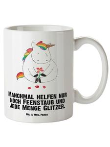 Кружка Большой единорог с грустной надписью белого цвета Mr. & Mrs. Panda