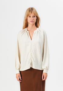 Блуза VILA VIBABERA V NECK SHIRT, Birch/Off-White