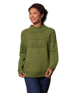 Женский свитер с фактурной кокеткой Celtic & Co, Moss