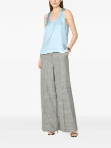 Атласный топ с U-образным вырезом Genny, синий