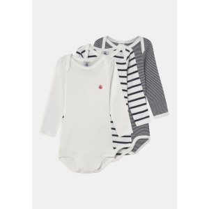 Боди 3 PACK UNISEX Petit Bateau, цвет white/dark blue