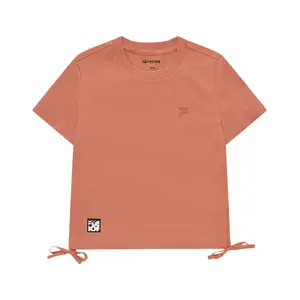 Футболка женская пшенично-оранжевая FILA FUSION, красно-оранжевая