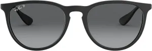 Женские солнцезащитные очки Ray-Ban Rb4171 Erika Round, Rubber Black/Light Grey Gradient Grey Polarized