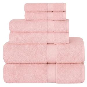 Linum Home Textiles Набор махровых полотенец Sinemis из турецкого хлопка, 6 шт., розовый