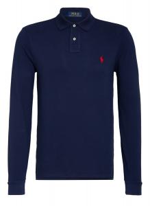Рубашка поло POLO RALPH LAUREN Piqué Slim Fit, темно-синий