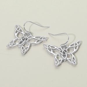 Открытые металлические серьги-бабочки Fashnzfab, Rhodium