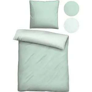 Двустороннее постельное белье Biberna «Хелена», тонкий блеск + мягкость, простота в уходе, можно использовать круглый год, молния, цвет salbei