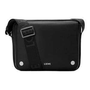 LOEWE Сумка-мессенджер из телячьей кожи через плечо средний размер мужская black