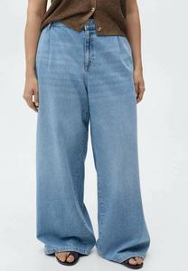 Джинсы прямого кроя WIDELEG PLEATED Mango, синий