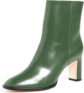 Женские модные ботильоны iadore с высокими массивными каблуками, ретро с круглым носком, матовая кожа, боковая молния, формальные рабочие ботильоны, размер 5-12 США, Green