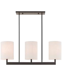 Линейная люстра Hayworth с тремя плафонами Livex, цвет bronze