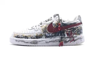 Nike Кроссовки для скейтбординга Air Force 1 Wave Tide с антискользящим покрытием, износостойкие, унисекс, белые, черные