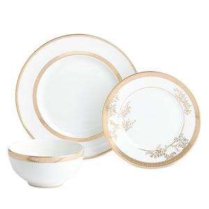 Набор столовой посуды Wedgwood Vera Wang Lace Gold, 12 предметов, сервиз на 4 персоны, мультиколор