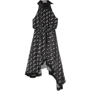 ELLE Женское черное платье без рукавов с круглым вырезом тонкое длинное