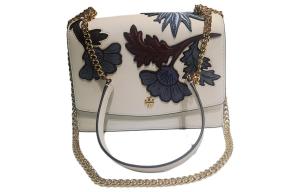 Кожаная мини-сумка через плечо Emerson белая женская TORY BURCH