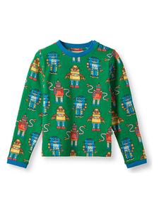 Småfolk Футболка с длинными рукавами "Робот" зеленого цвета