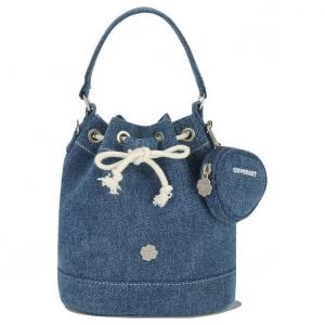 COVERNAT Хлопковая сумка-ведро джинсового синего цвета