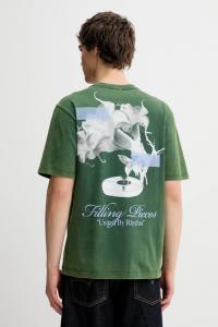 Футболка из хлопка Grammophone Filling Pieces, зеленый