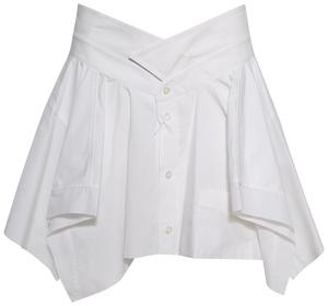 Белая юбка с обрезанными краями от Alexander Wang, белый