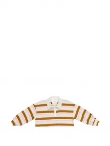 Укороченный топ в полоску Miss Grant Kids, розовый