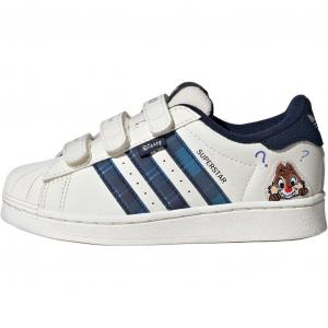 Disney x SUPERSTAR Детские низкие кеды для скейтбординга Белый Серый Возраст 3-7 лет Adidas Originals, Ярко-белый/Айвори/Серый