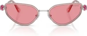 Женские солнцезащитные очки Swarovski Sk7027 "Кошачий глаз", Silver/Pink/Pink