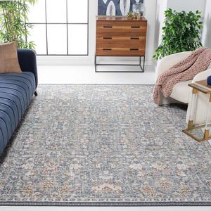 Ковер SAFAVIEH, 275 x 366 см, Vivaldi Collection, Light Blue & Ivory, традиционный винтажный восточный дизайн, не линяет и прост в уходе, идеален для помещений с высокой проходимостью в гостиной, спальне (VIV568N)