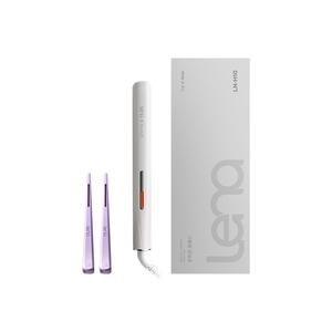 Утюжок для завивки и выпрямления волос с прямыми пластинами и изогнутой зажимной колодкой, усилитель объема high crown, LN-H10 Lena, белый