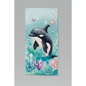 Пляжное полотенце Splash для детей, микрофибра, велюр, впитывающее, мягкое, легкое, яркое Good Morning, Mintgrün