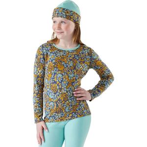 Детская футболка-футболка Merino 250 Baselayer Crew Top Smartwool Smartwool, Pacific Blue Floral