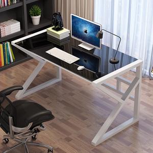 Naijia компьютерный стол домашний игровой стол и набор стульев учебный стол простой письменный стол компьютер чистовая отделка нижняя полка 118*60 стеклянная столешница стол