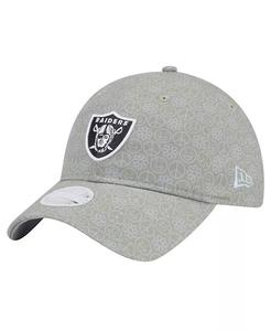 Женская серебристая кепка Las Vegas Raiders Smiley 9TWENTY Adjustable New Era
