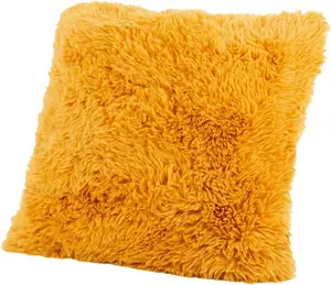 Декоративная подушка из плюша и велюра, ярко-желтая, 45x45 см, диванная подушка