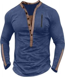 Футболка с V-образным вырезом для мужчин, длинный рукав, Slim Fit Uillui