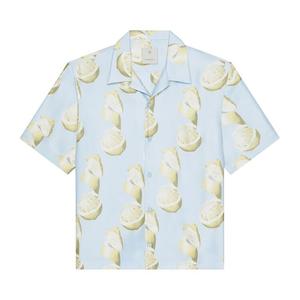 Рубашка Givenchy Lemon Printed Short-Sleeve Shirt Blue/Yellow, синий