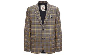 EVISU Мужской деловой костюм в клетку, Plaid Pattern