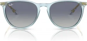 Женские солнцезащитные очки Ray-Ban Rb4171 Erika Round, Transparent Light Blue/Grey Gradient Blue