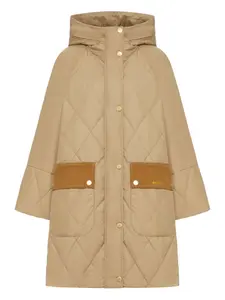 Стеганое пальто с капюшоном Barbour, нейтральный