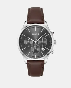 Мужские часы Avery 1514155 коричневые кожаные с хронографом Boss, коричневый