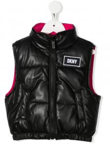 Dkny Kids двусторонний жилет с логотипом, черный