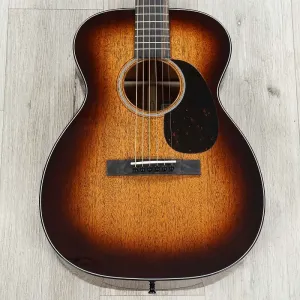 Martin 00DB Джефф Туиди 00 Акустическая гитара, верхняя дека, задняя дека и обечайки из махагони, отделка Tweedy Burst