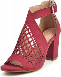 Женские босоножки на каблуке с ремешком на щиколотке HINDOLA, черные, модные босоножки с вырезами