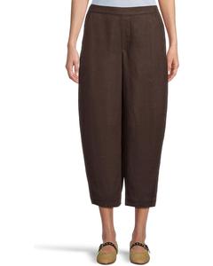 Брюки Madewell Barrel Flat Front E-Back Linen Pull-On in Charred Oak, цвет Charred Oak